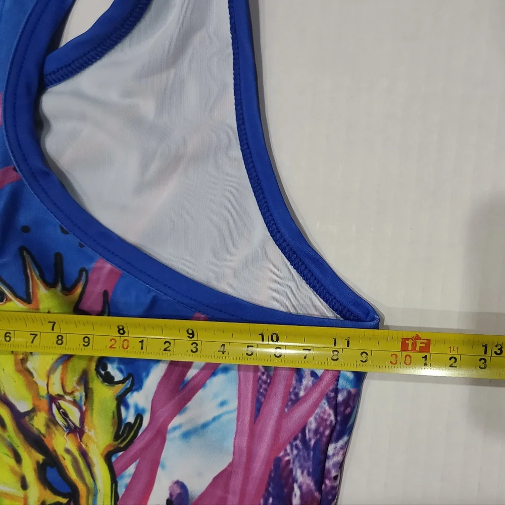 Sport Couture Seahorse Parade UPF 50+ 1-Piece Swimsuit Sz Youth M NWT